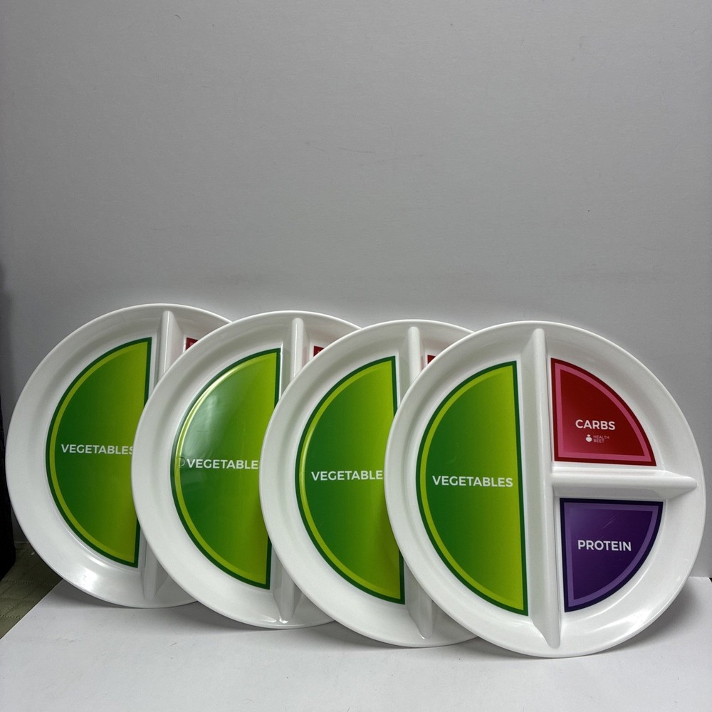 10” Macro Diet Portion Control Plate for Balanced Eating -3 Flat Sections