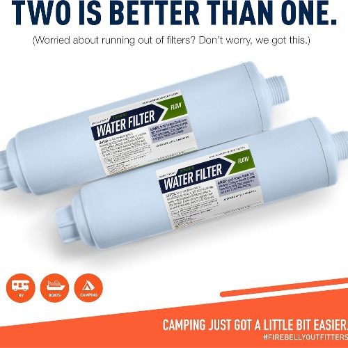 RV/Marine Inline Carbon Water Filter Replacement Kit (2 Pack) KDF Filtration Sys gallery