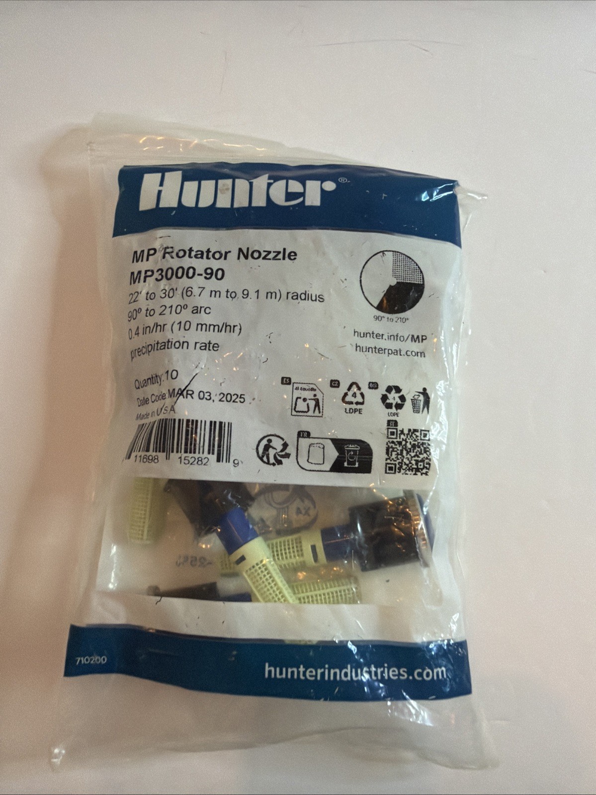 (QTY 10) Hunter MP3000-90 MP Rotator Series & Specialty Sprinkler Nozzle gallery
