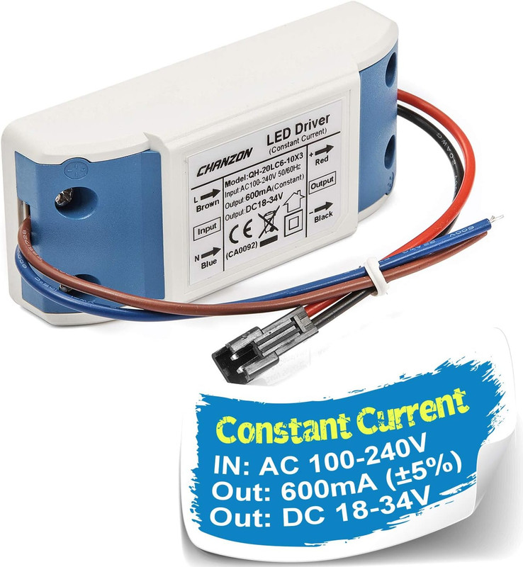 LED Driver 600Ma (Constant Current Output) 18V-34V (In: 100-240V AC-DC) (6-10)X3 gallery