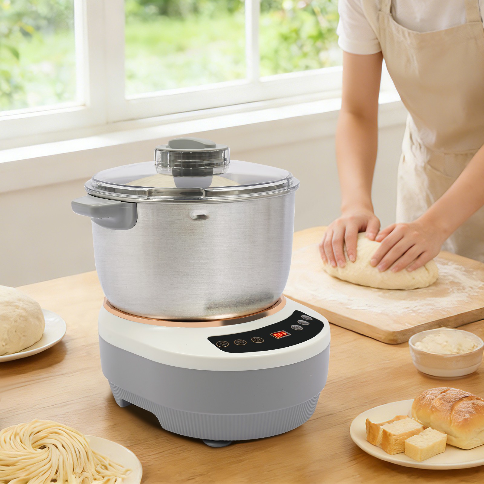 7L Stainless Steel Semi-Automatic Dough Kneading Machine Electric Bread Mixer gallery