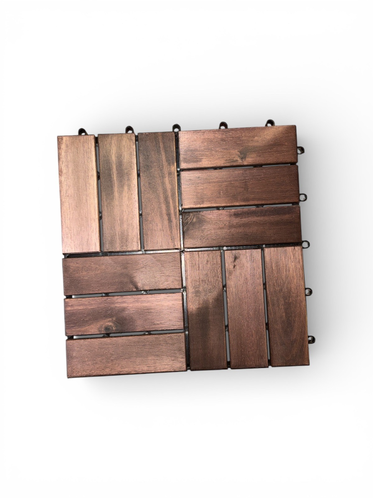 Interlocking Deck Tiles 9.6 SQFT - 10PCS Waterproof Acacia Wood Patio Tiles. gallery