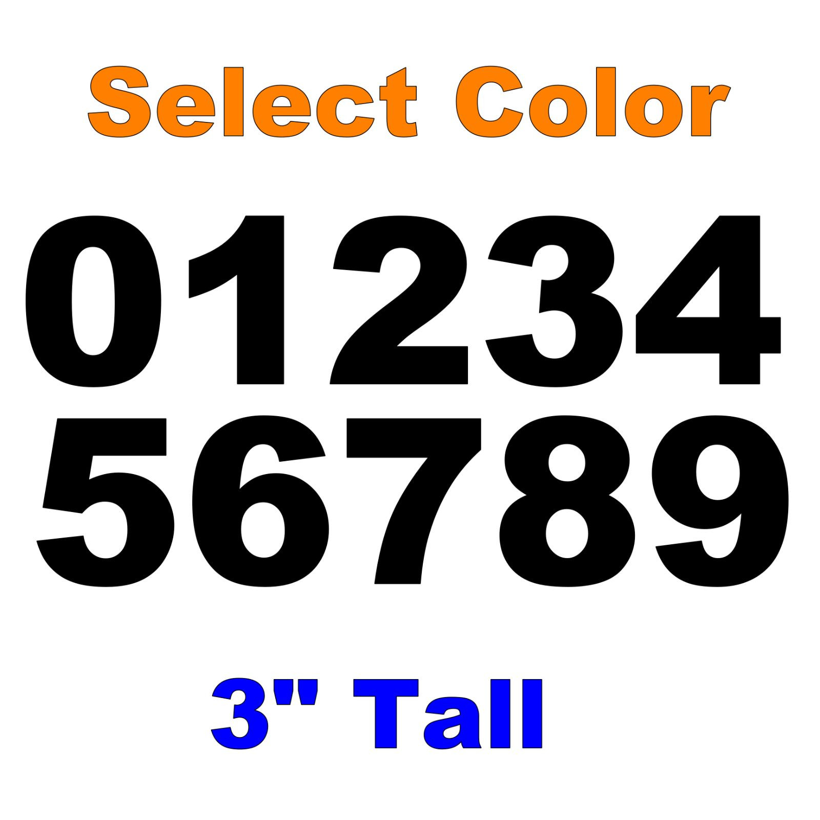 0-9 Numbers 1x Set Vinyl Decals 3" Inches - DIY Sign Car Dealer - Select Color gallery