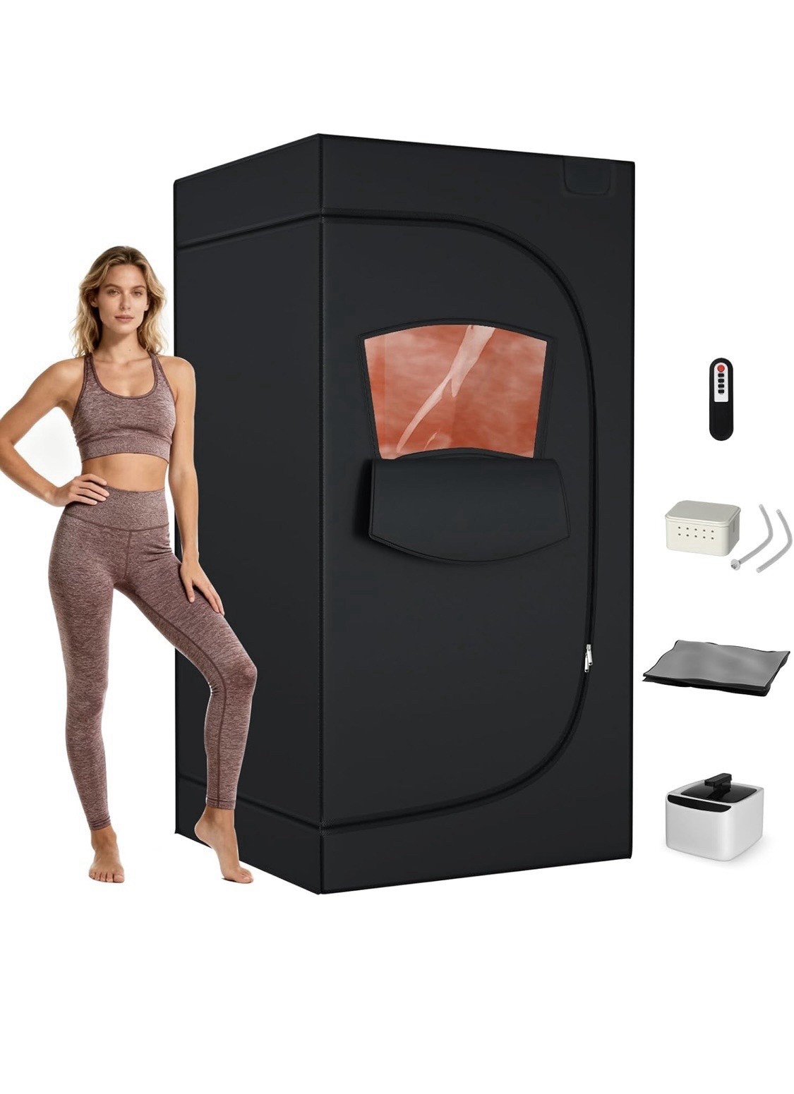 TOREAD Portable Steam Sauna for Home, Full Size Sauna Box, 2.6L 1000W gallery