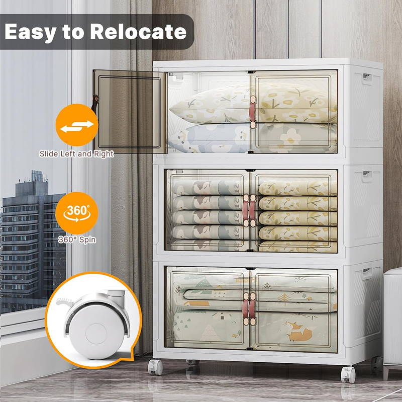 Extra Large Stackable Storage Bins with Lids & Wheels & Door, 480Qt-160Qt/40Gal* gallery