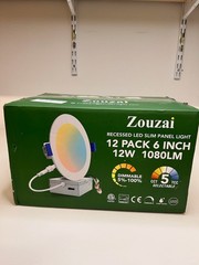 6 Inch Recessed LED Slim Panel Lights 12 Pack Dimmable 5CCT 12W 1080LM