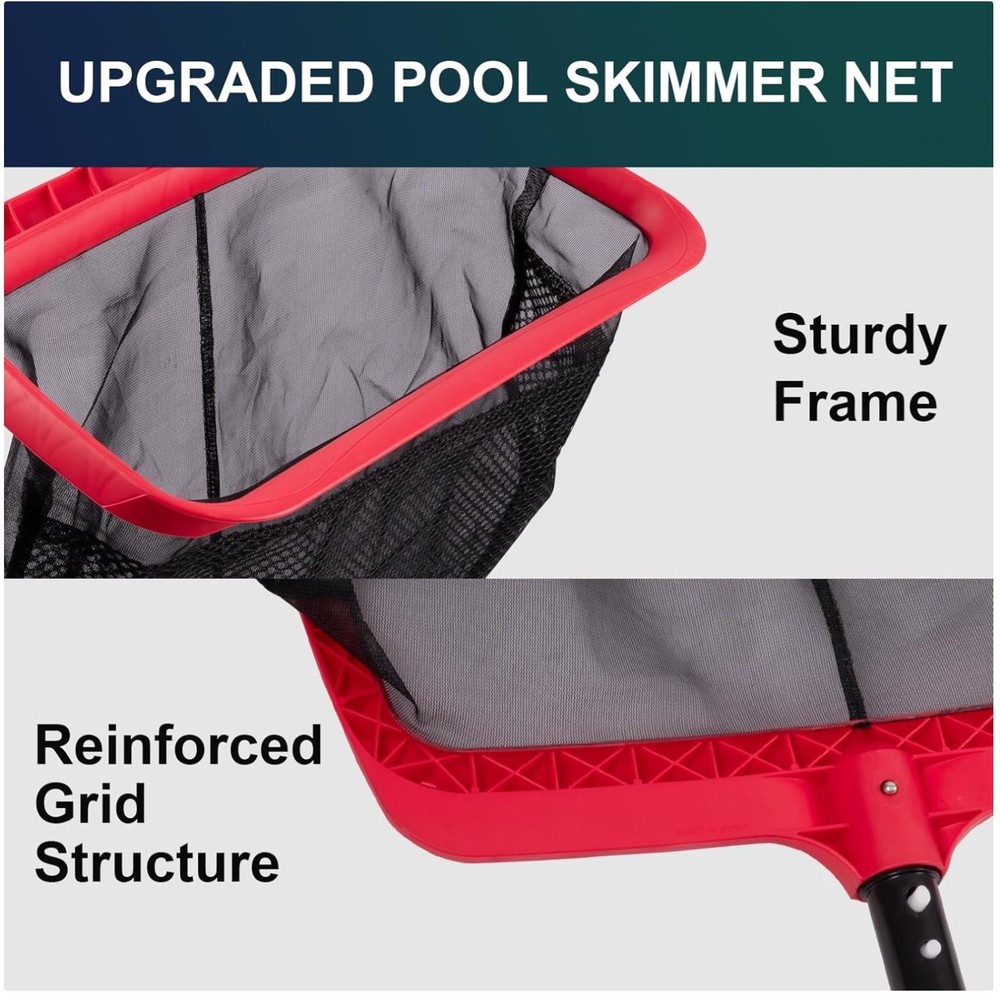 Reinforced Frame Pool Leaf Net for Cleaning Debris