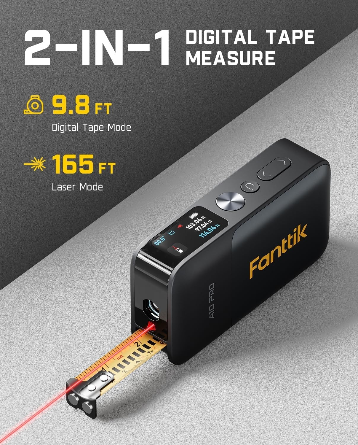 Fanttik A10 Pro 2-in-1 Digital Laser Tape Measure with HD IPS Color Display gallery