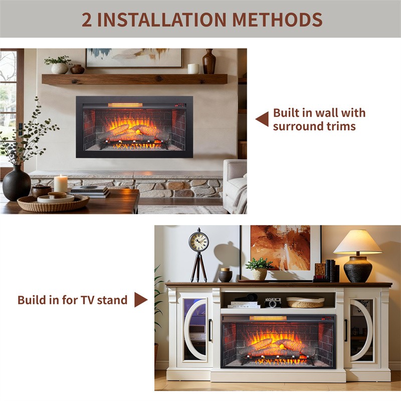 36" Insert Infrared Electric Fireplace with Removable Trim Kit and Touch Panel gallery