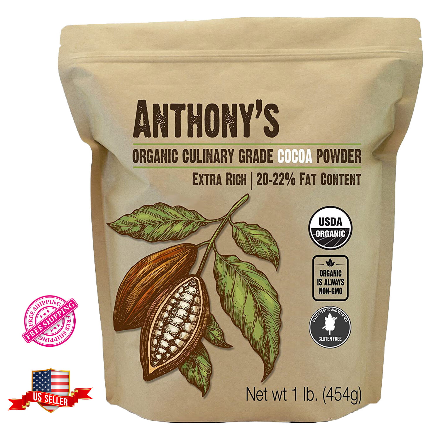 Organic Culinary Grade Cocoa Powder 1 Lb Dutch Processed Dark and Rich Non-GMO gallery