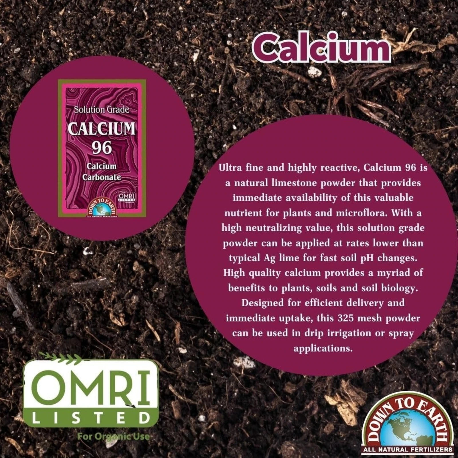 Down to Earth Calcium 96 - 1lb gallery