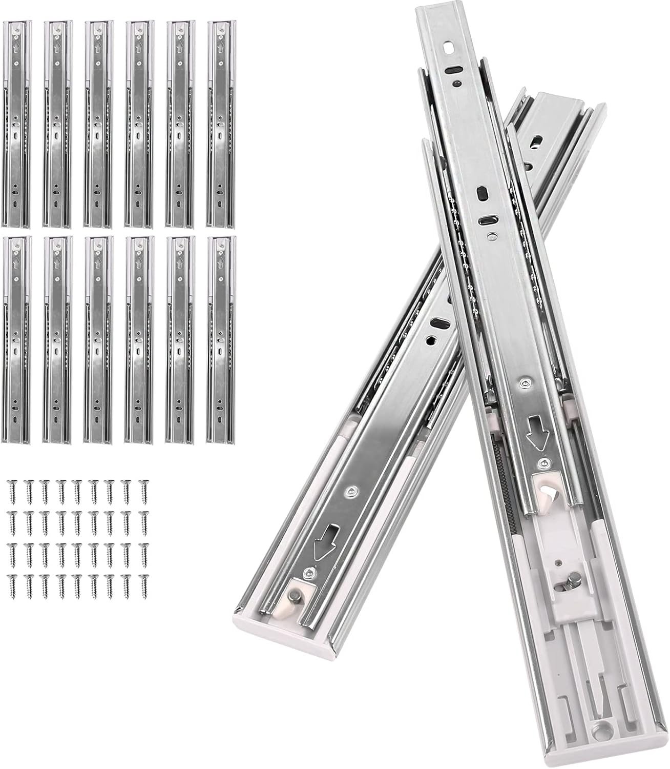Soft Close Drawer Slides - 18", 6 Pairs, Full Extension, 100lb Capacity gallery