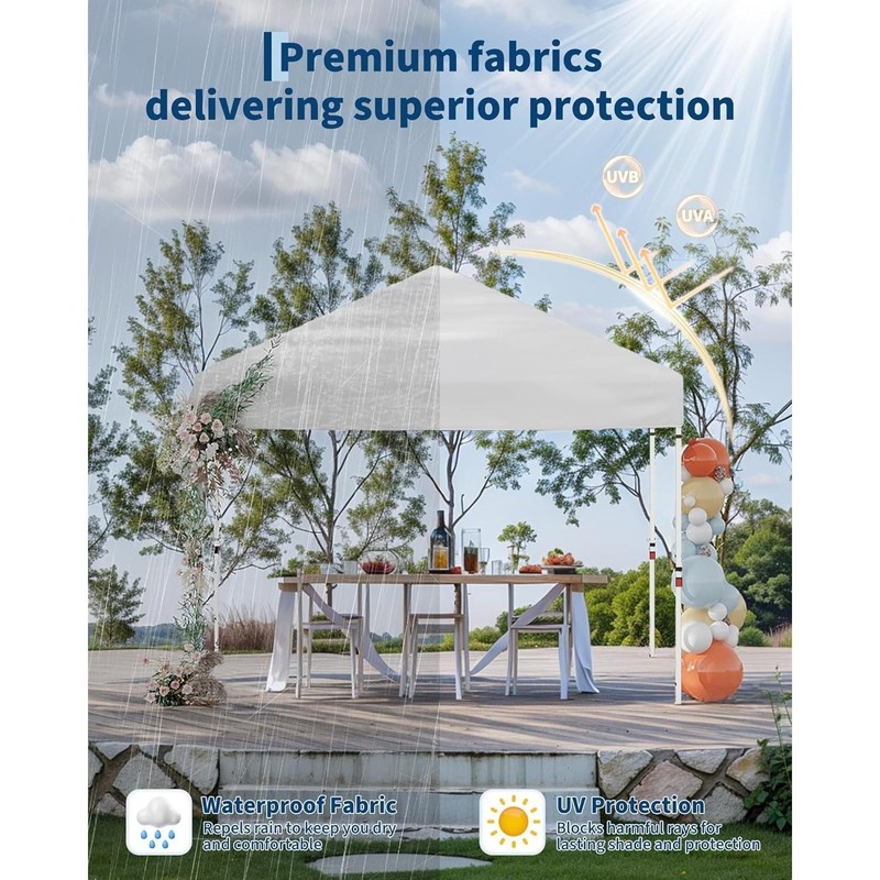 10x10ft Canopy Replacement Top with Silver Coated, Waterproof & UV Protection gallery