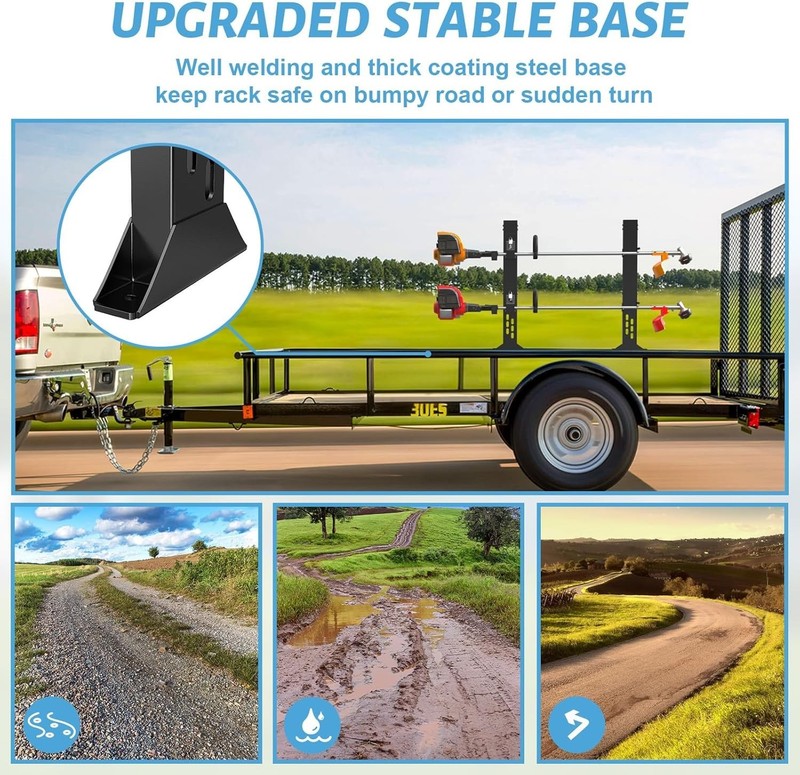 Trimmer Racks for Open Trailers - Weedeater Rack Lockable Weed Eater Racks for O gallery