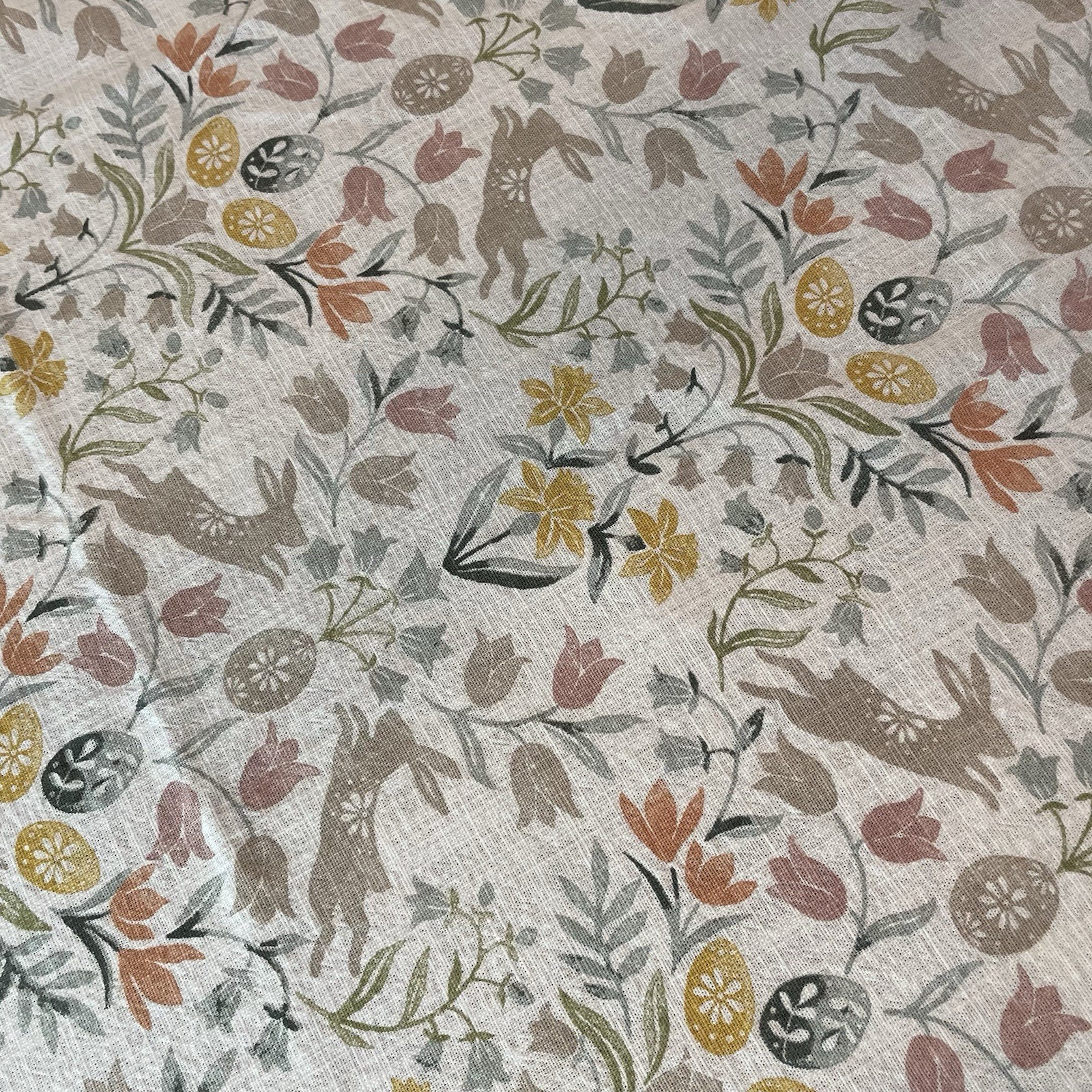 Rachel Ashwell Easter Floral Tablecloth 60x90 Neutral Tones 100% Cotton Cottage gallery