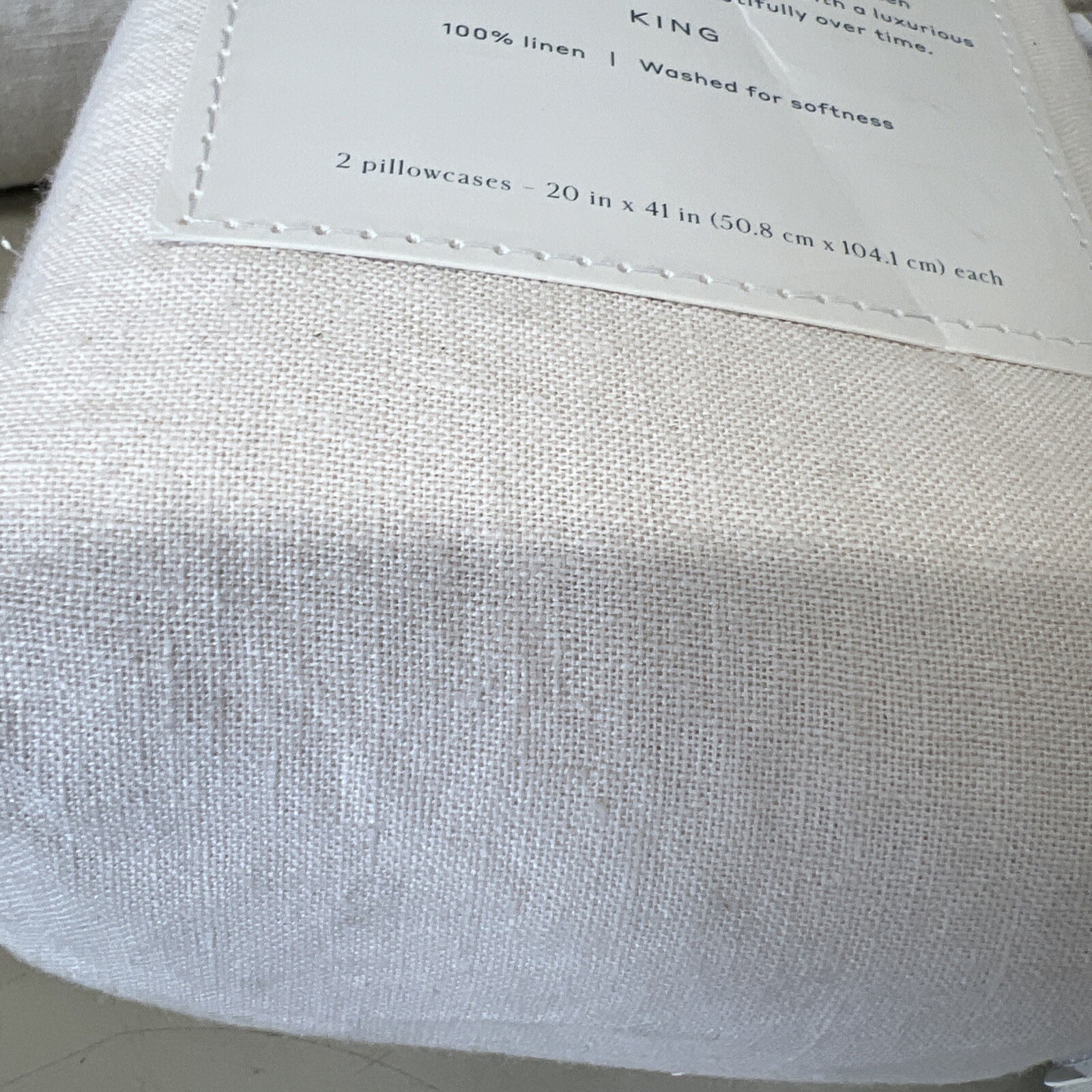 100% Washed Linen Solid Pillowcase Set - Casaluna Color Natural gallery