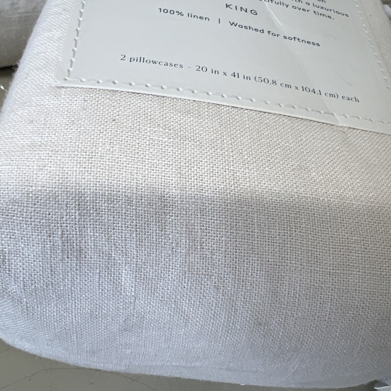 100% Washed Linen Solid Pillowcase Set - Casaluna Color Natural gallery