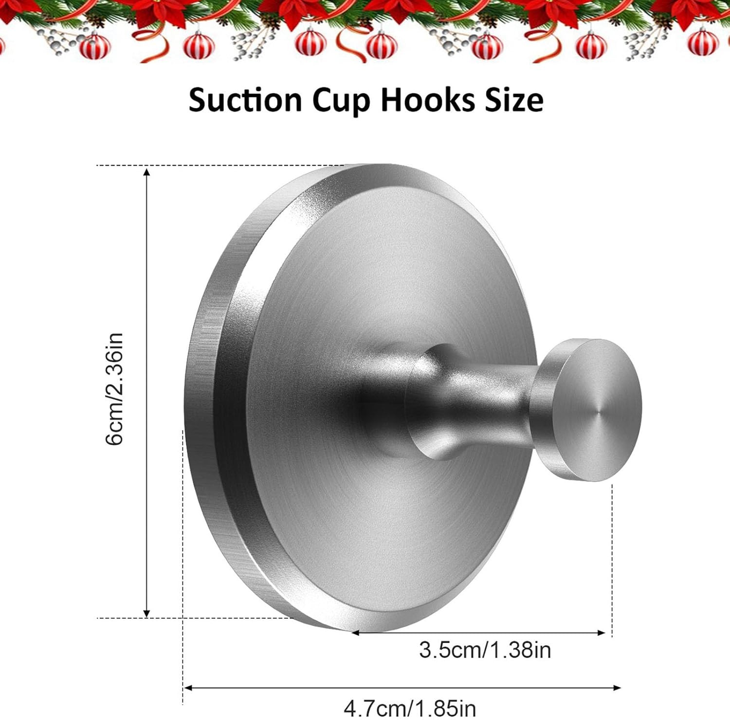 2 Pcs Suction Cup Hooks for Wreaths,Suction Cup Wreath Hanger,No Drill Hanger gallery