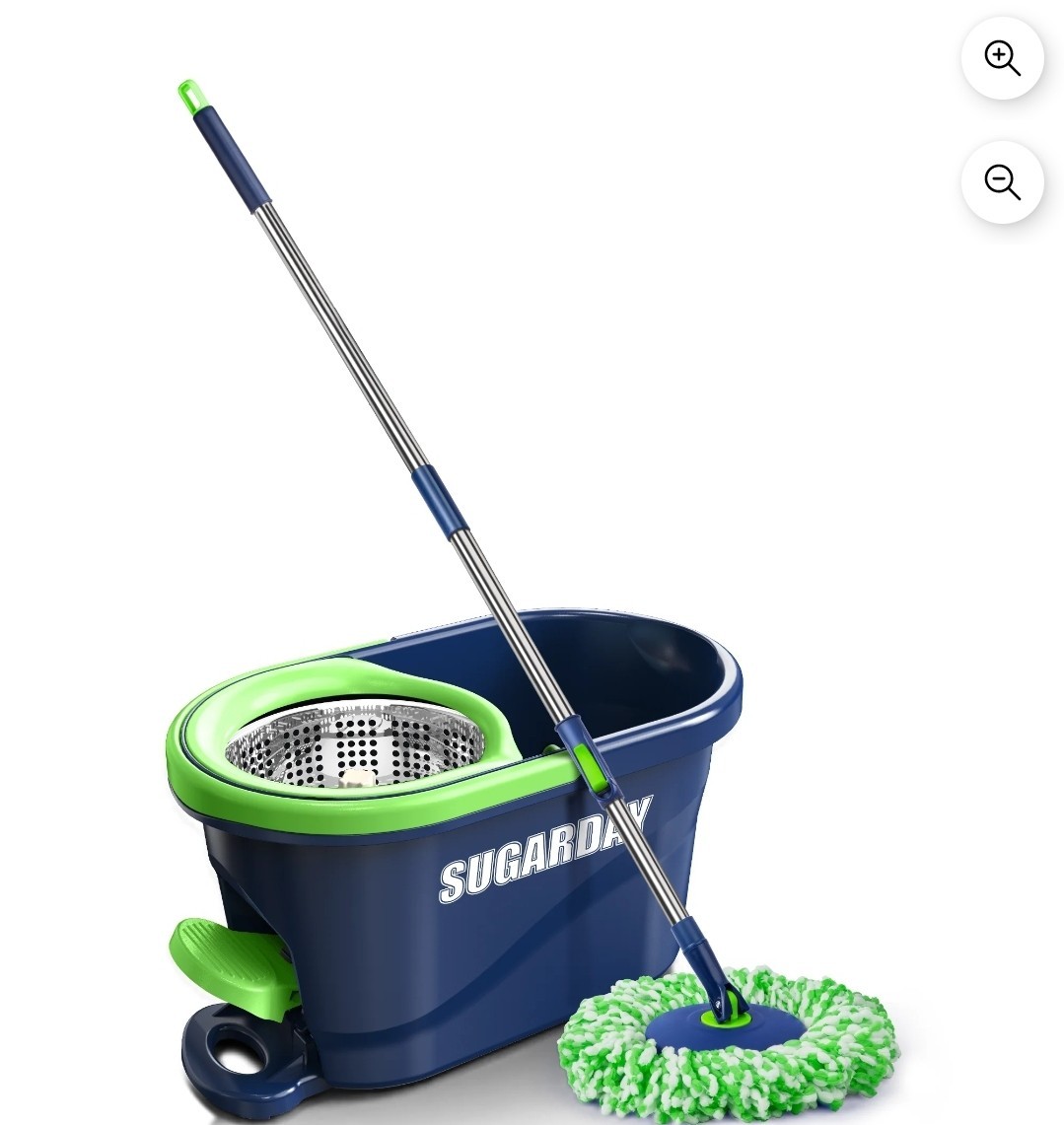SUGARDAY Spin Mop and Bucket with Wringer Set for Floors Cleaning Heavy duty gallery