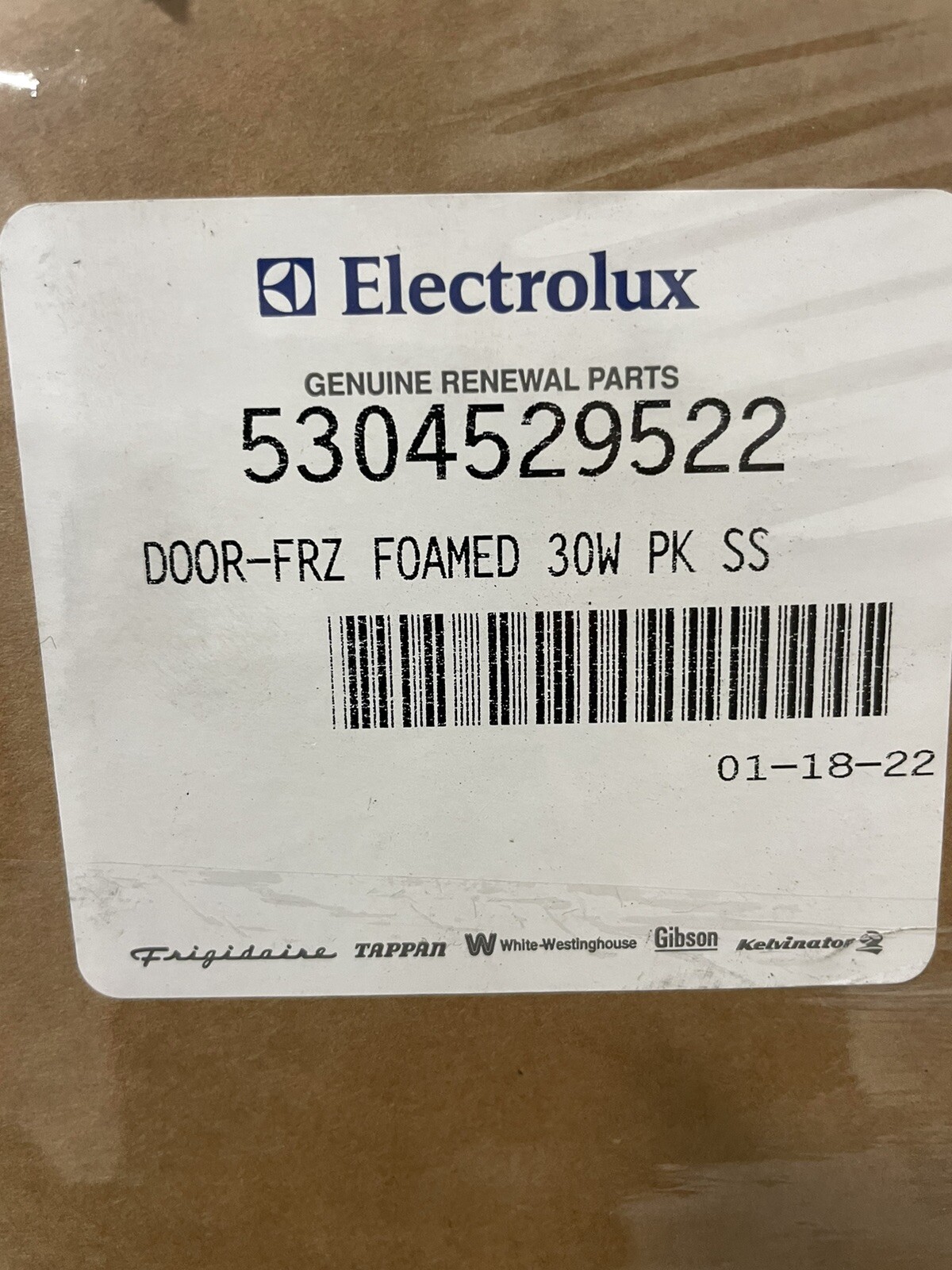Electrolux Frigidaire Freezer Door stainless steel 30W With Gasket 5304529522 gallery