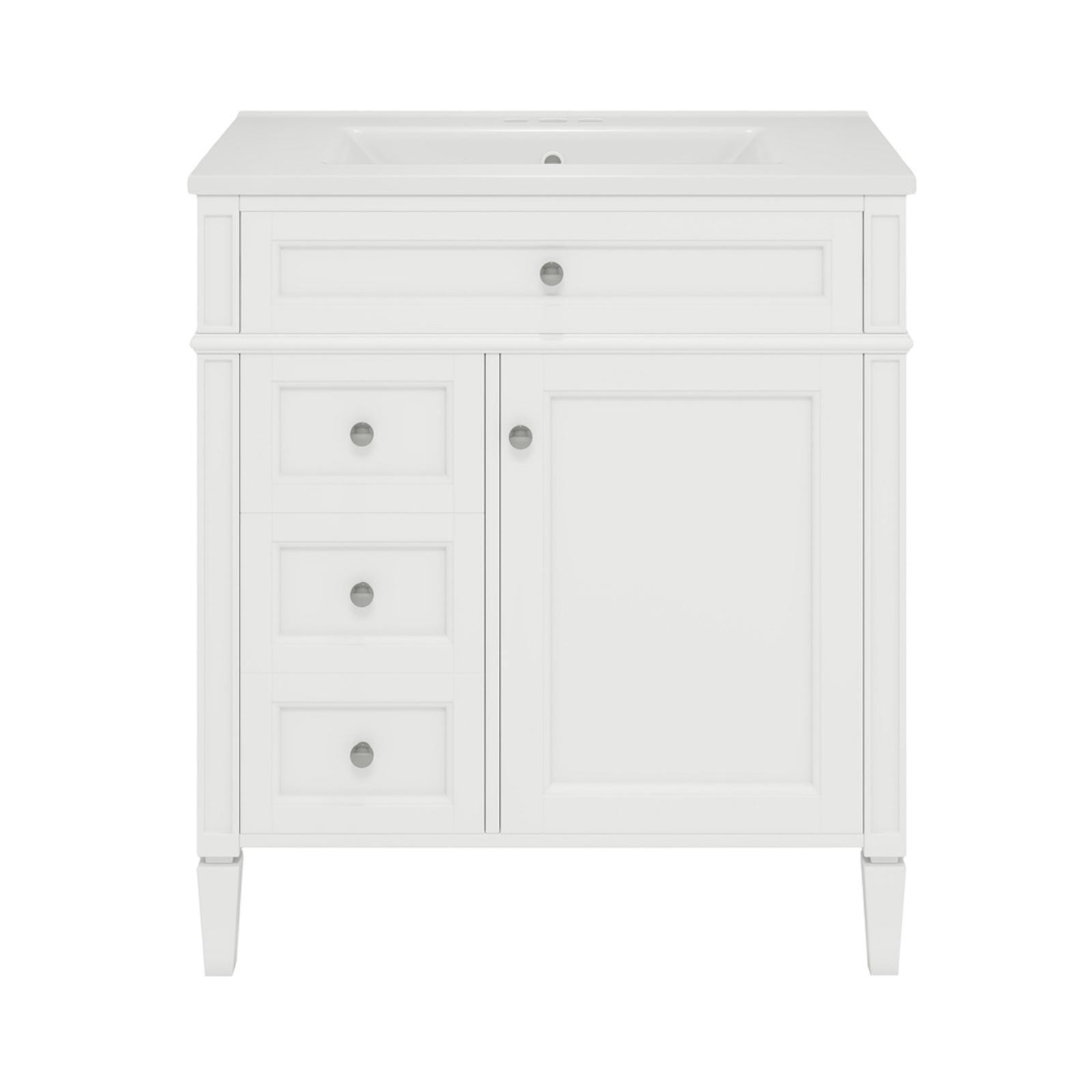 30'' Modern Bathroom Vanity with Sink, Storage Cabinet with 2 Drawers, Tip-Out gallery