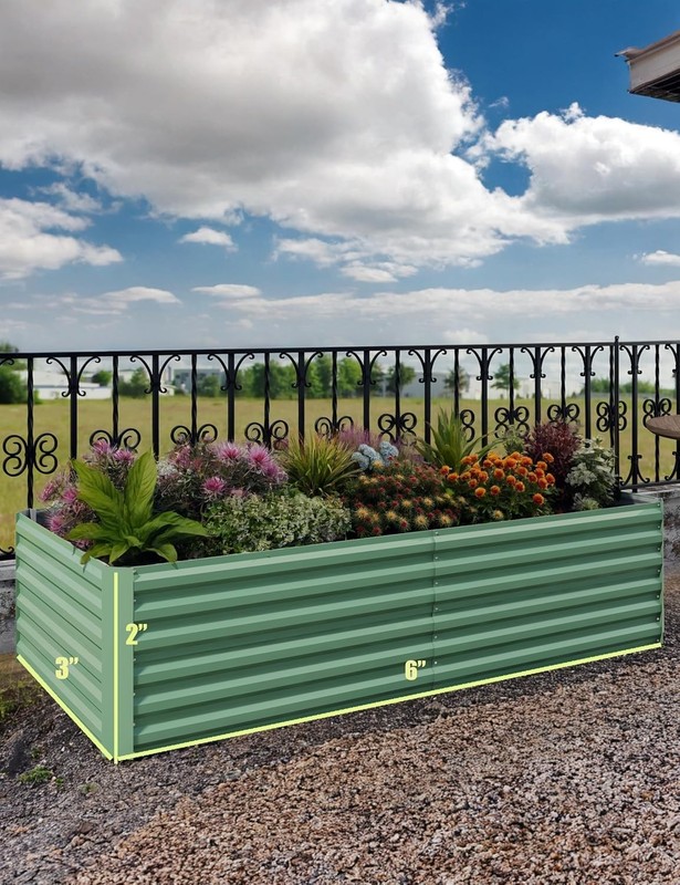 24in Tall 6x3x2ft Galvanized Raised Garden Bed Easy Assembly Rust-Resistant Vege gallery