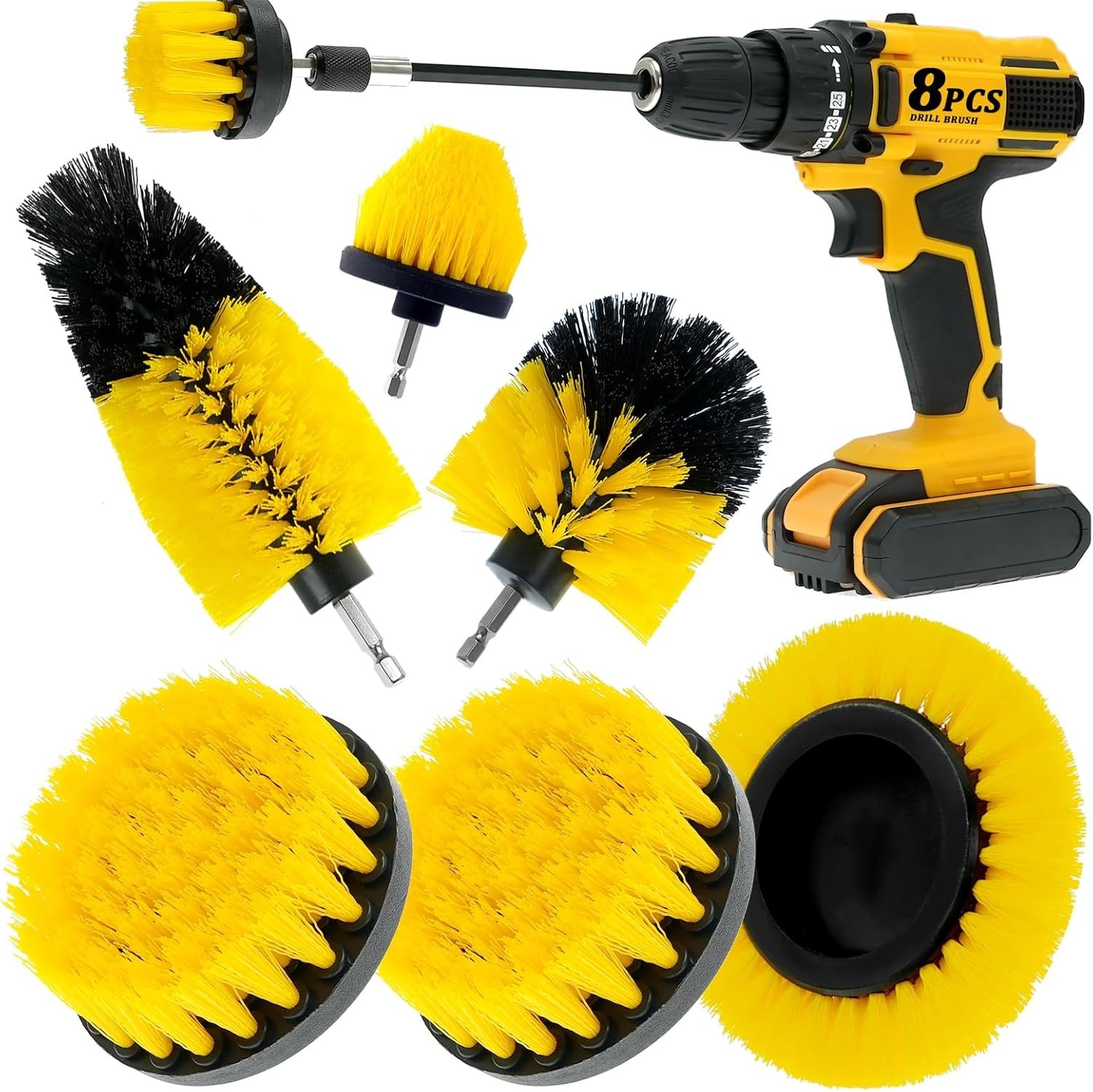 8 Pcs Drill Brush Attachment Set, Power Cleaning Scrub Brush Kit Free Shipping gallery
