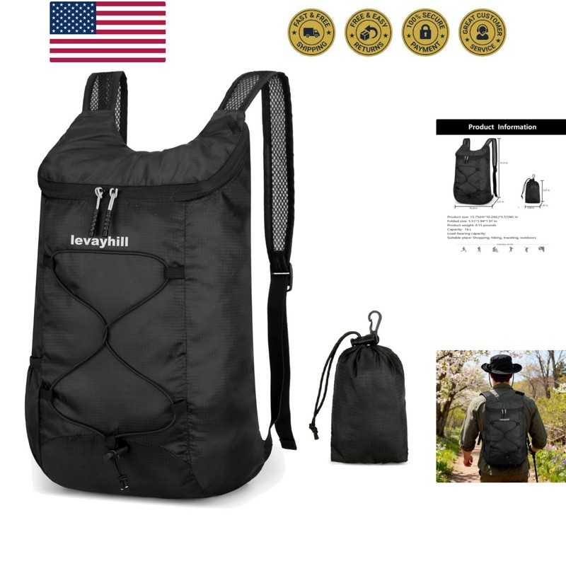 16L Lightweight Foldable Hiking-Backpack Small Packable-Daypack For Travel,Ul…