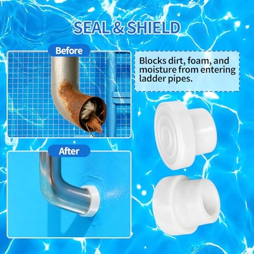 2-Pack Pool Ladder Bumpers,Pool Step Rubber End Caps for 1.9" Standard 2Pack gallery