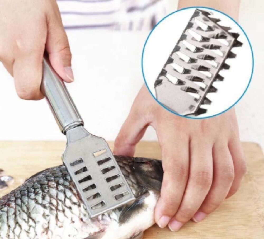 Fish Scalers Scraper Brush Stainless Steel Scaler Fish Scales Skin Remover US gallery