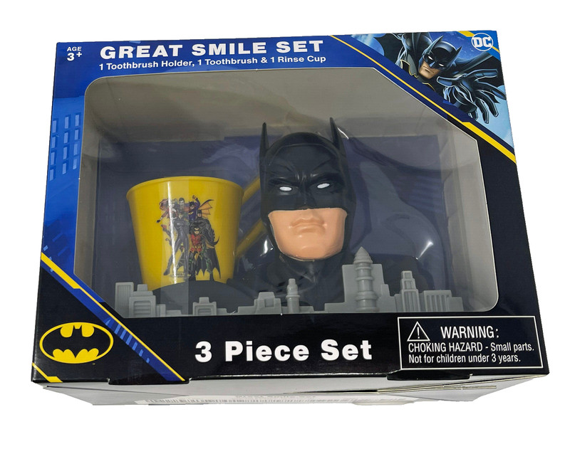 Batman DC Comics Super Great Smile Set 3 Pcs Toothbrush Holder and Cup New gallery
