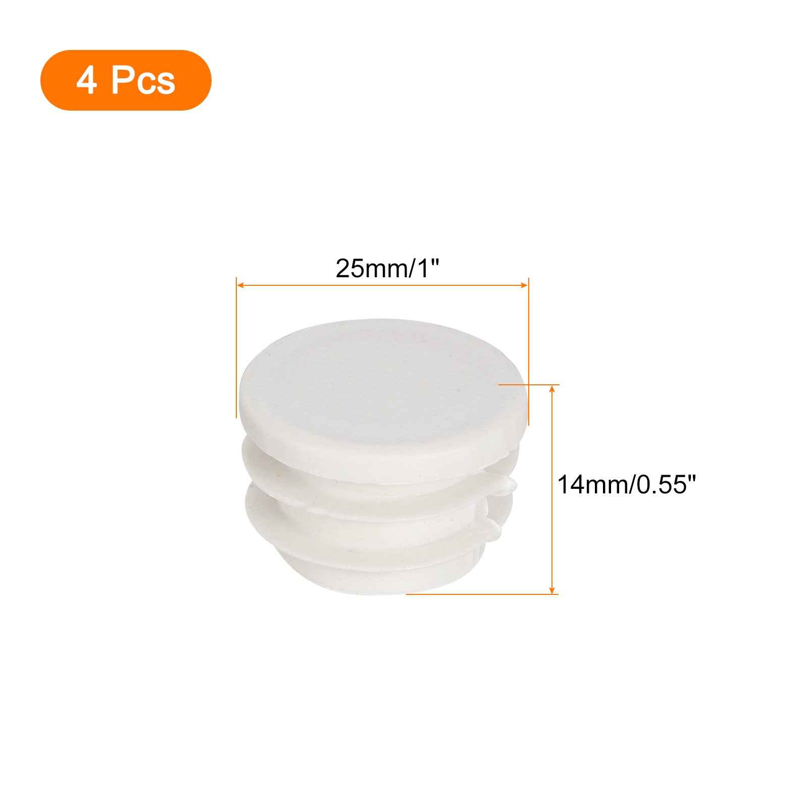 1"(25mm) Round Plastic Plug, 4 Pcs White End Cap Plastic Plug Cap Insert gallery