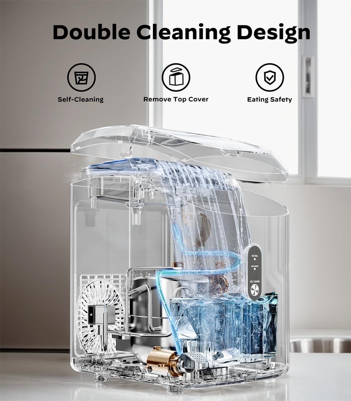 Nugget Ice Makers Countertop, Pellet Ice Machine Self-Cleaning Function 33 lbs gallery