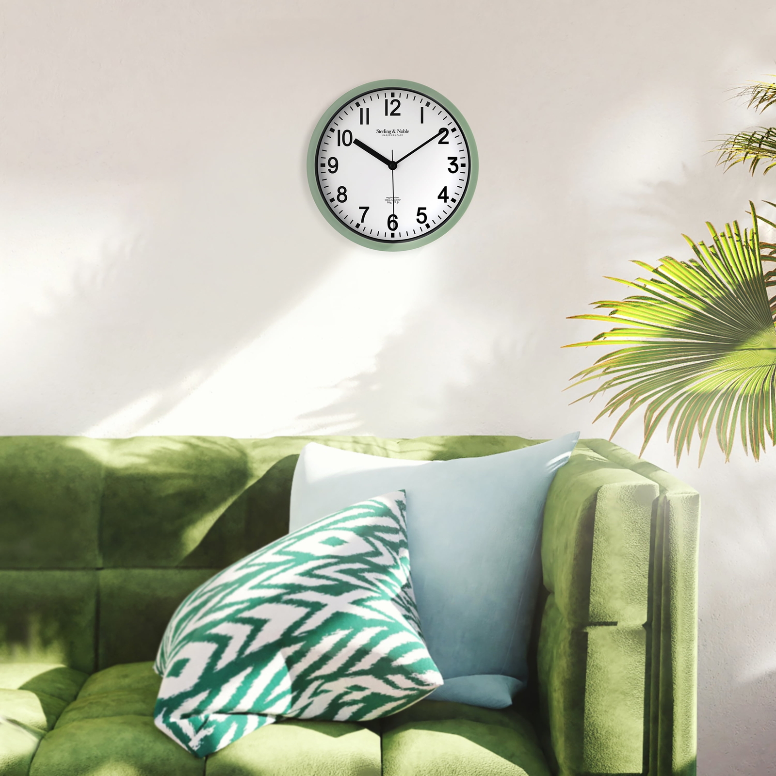 Basic Indoor 8.78" Sage Analog Round Modern Wall Clock gallery