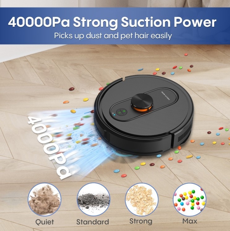 Bagotte Robot BL20 Pro Robot Vacuum and Mop Robotic Vacuum with Mapping, Self-E gallery