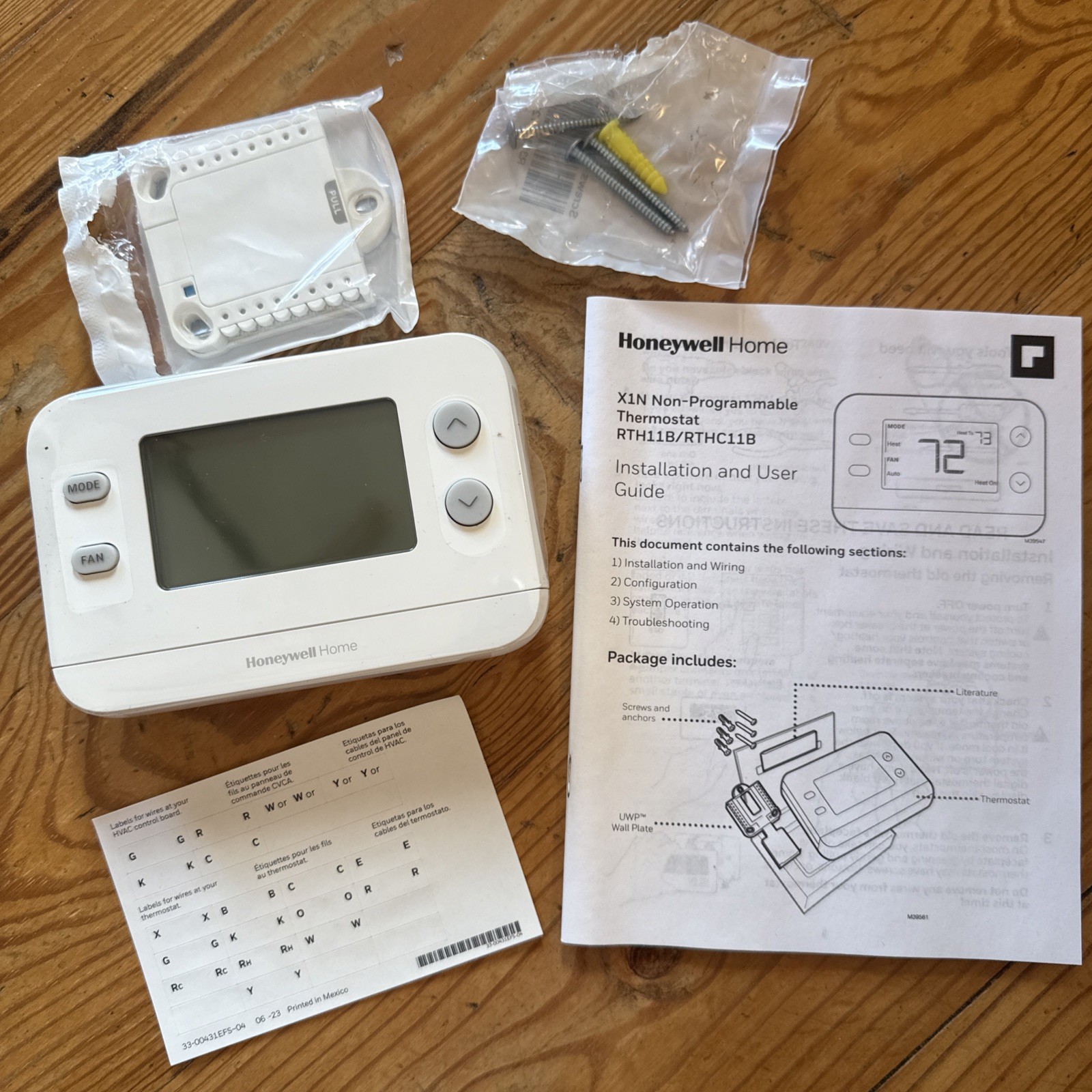 HONEYWELL X1N NON-PROGRAMMABLE THERMOSTAT SINGLE STAGE RTH11B gallery