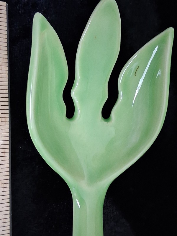 Green Cabbage Leaf Ceramic 9 Pieces -Bowls - Serving Set -Salt Shaker USED gallery