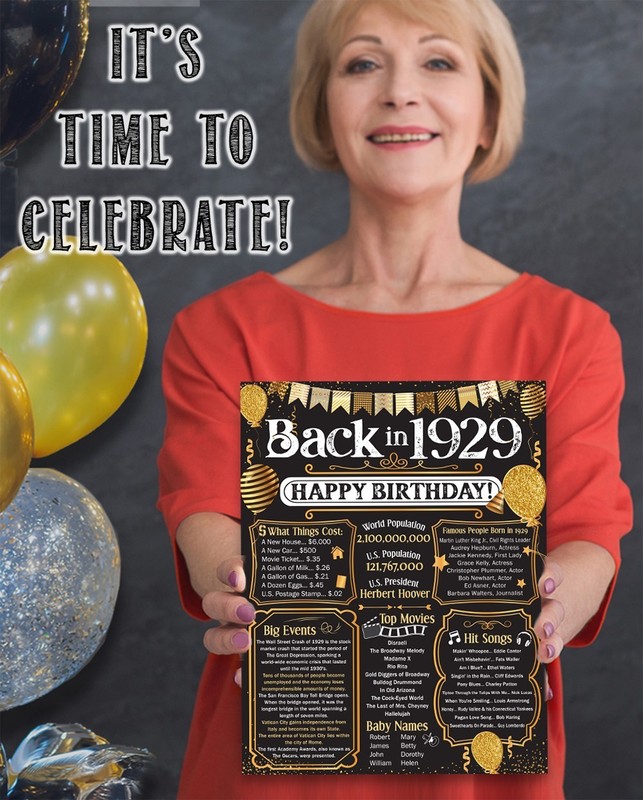 97th Birthday Decorations 1929 Back in 1929 Poster 11x14 Unframed Party Gift gallery