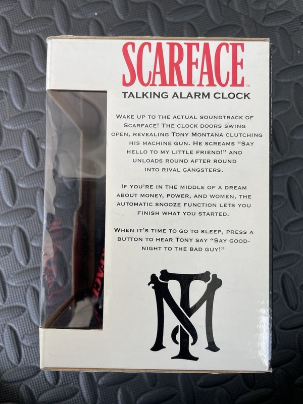 SCARFACE TALKING ALARM CLOCK MODEL # PJ324 EXCALIBUR UNIVERSAL gallery