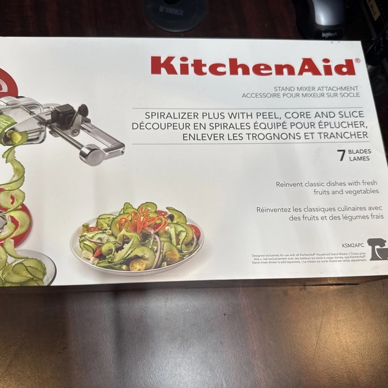 KITCHENAID 7 Blade Spiralizer Plus (KSM2APC) And Vegetable Sheet Cutter Lot Set gallery