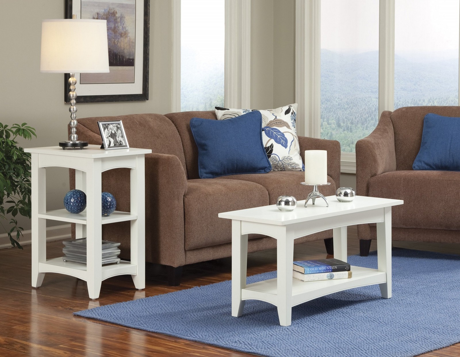 Shaker Cottage End Table, Ivory - 2 Tier Storage Shelves, Durable Hardwood an... gallery