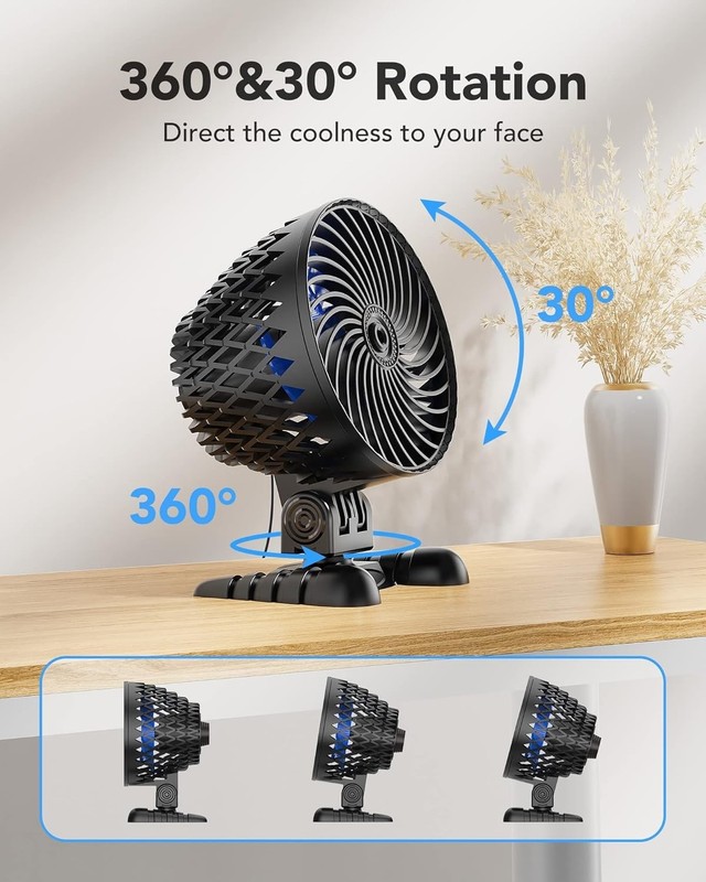 USB Desktop Mini Fan Stepless Speed Control Quiet Portable Airflow Cooling USNew gallery