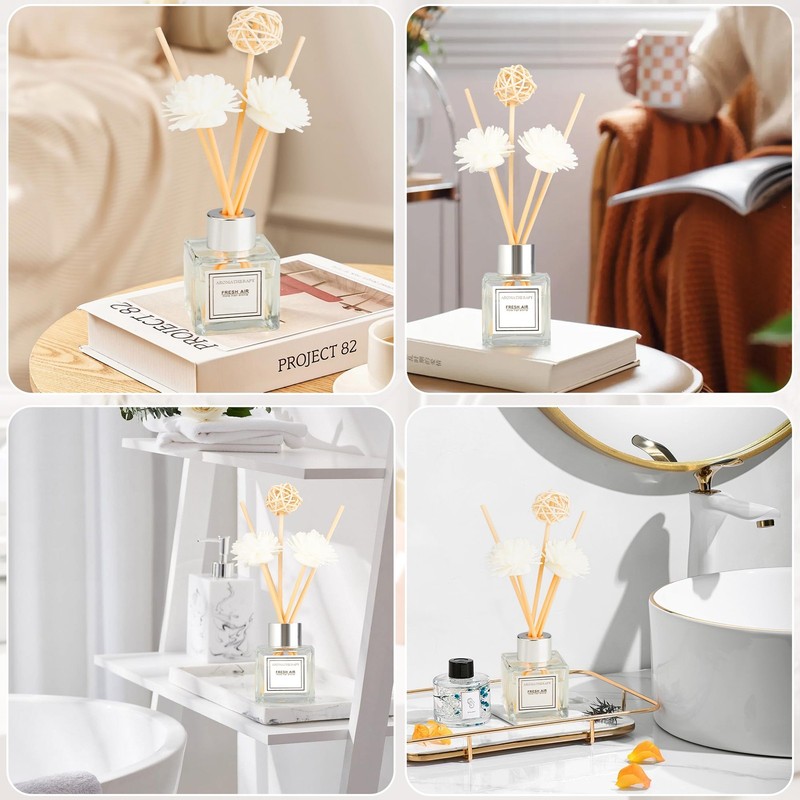 Reed Diffuser Set, 1.7 fl oz Scent with Sticks, Jasmine White gallery
