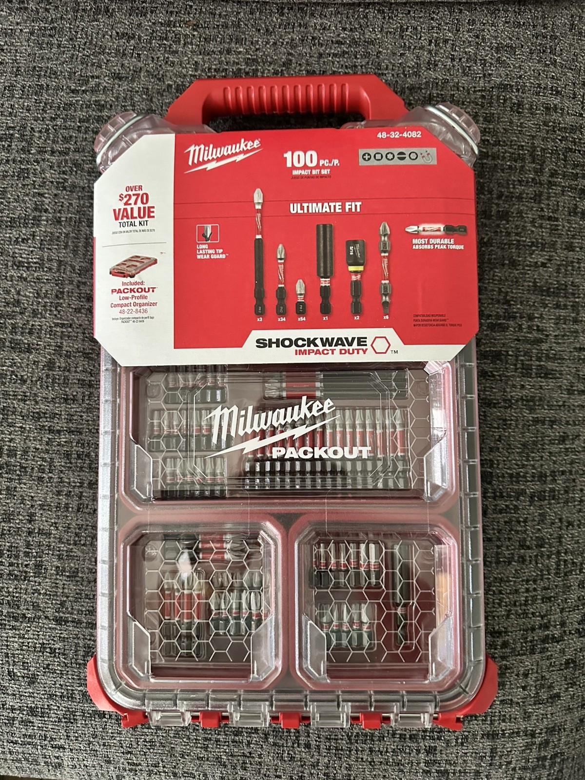 Milwaukee Shockwave 100pcs Impact Driver Bit Set Packout | BRAND NEW gallery