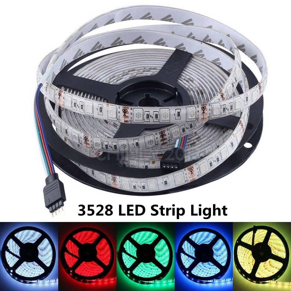 3528 Bright RGB Waterproof SMD Flexible Strip light With Tape 12V 5M 16.4f gallery