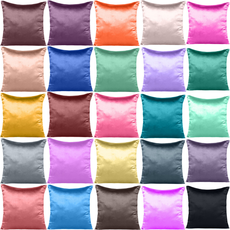 Satin Throw Pillow Solid Color Square Home Sofa Decor Pillow Cushion Cover 18x18 gallery