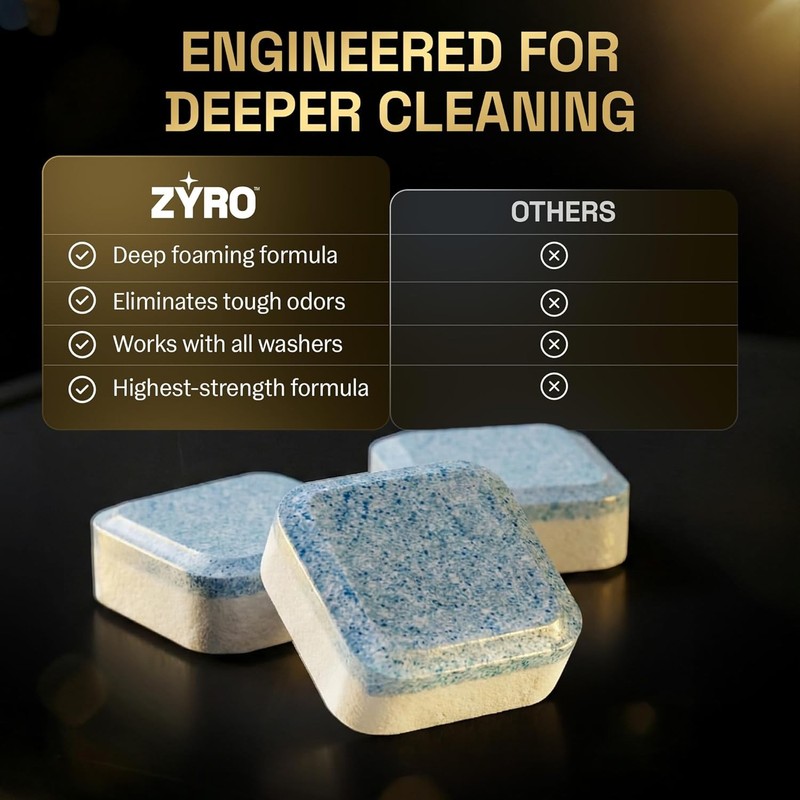 Washing Machine Cleaner Tablets 24 Pack Deep Clean Odor Remover Front Load gallery