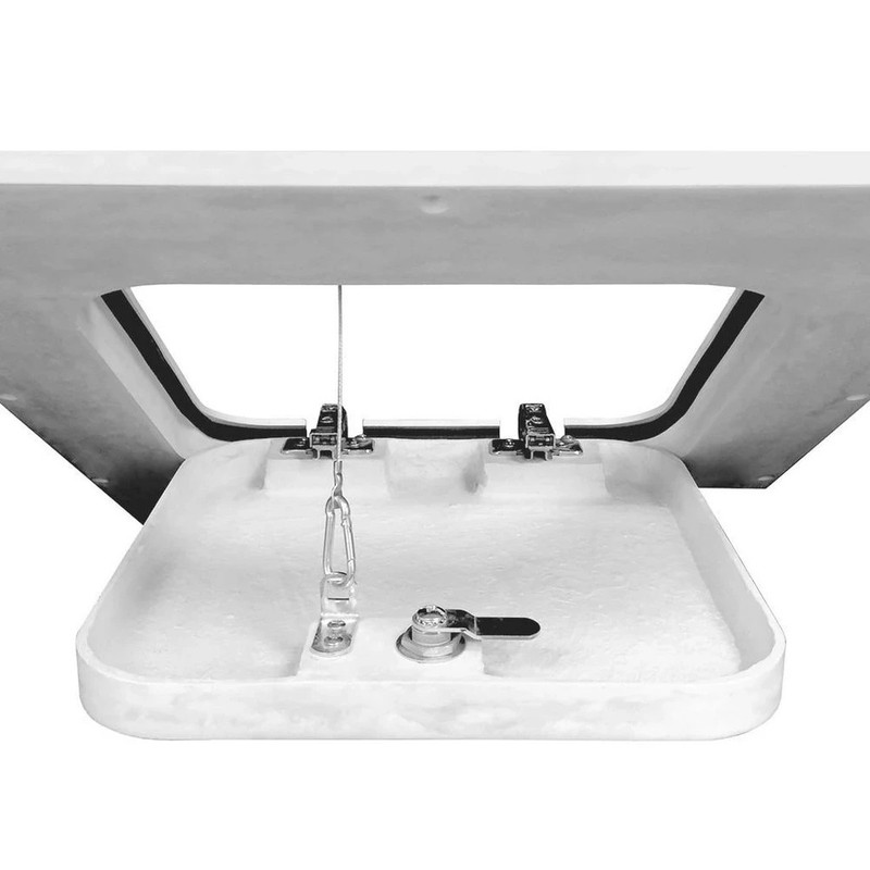 Wind-Lock Stealth Hinged Access Panel Key Lockable 9x9 Fiber Glass Gypsum gallery