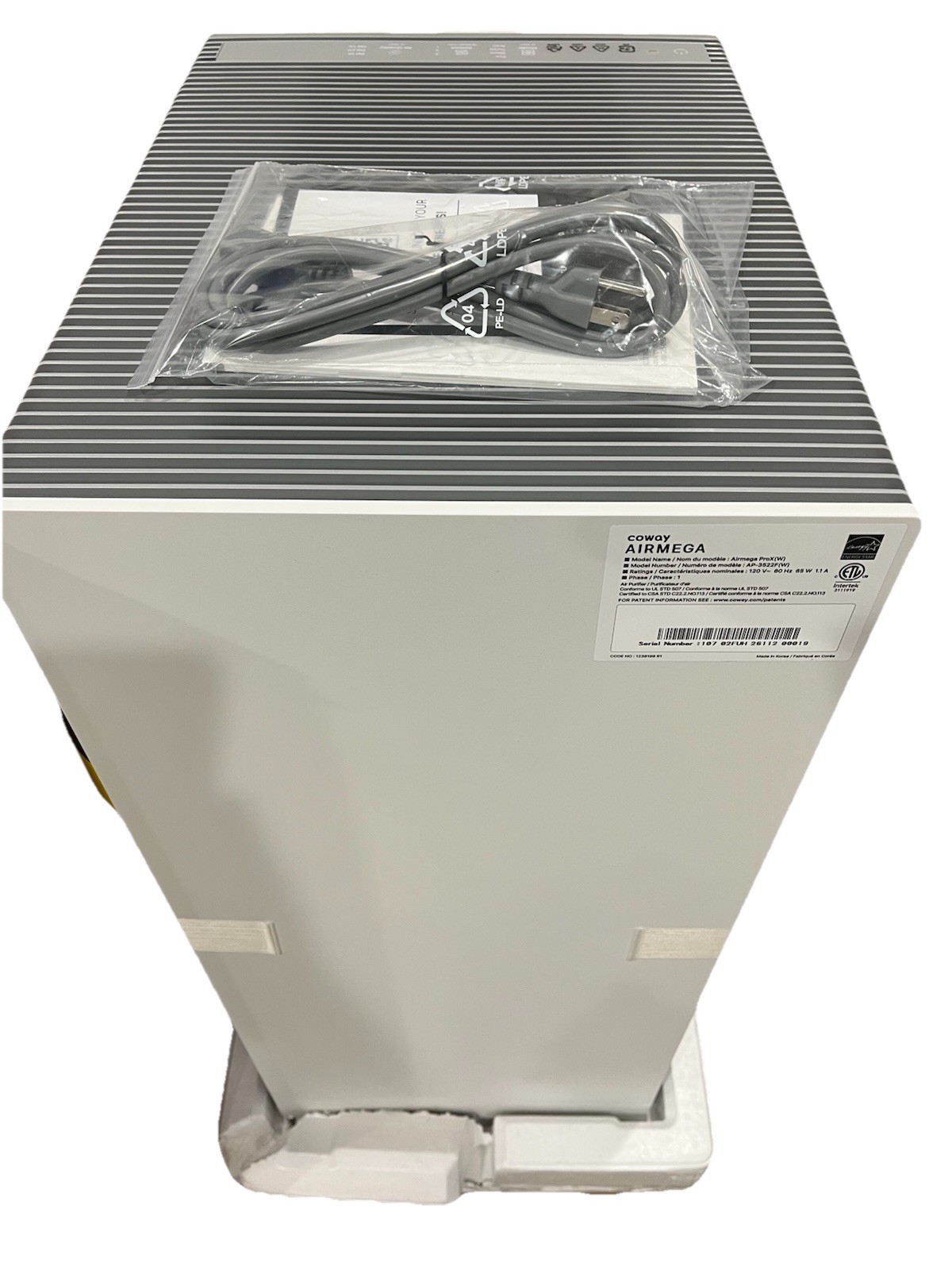 NEW Coway Airmega ProX AP-3522F White True HEPA Air Purifier 2126 sq ft gallery