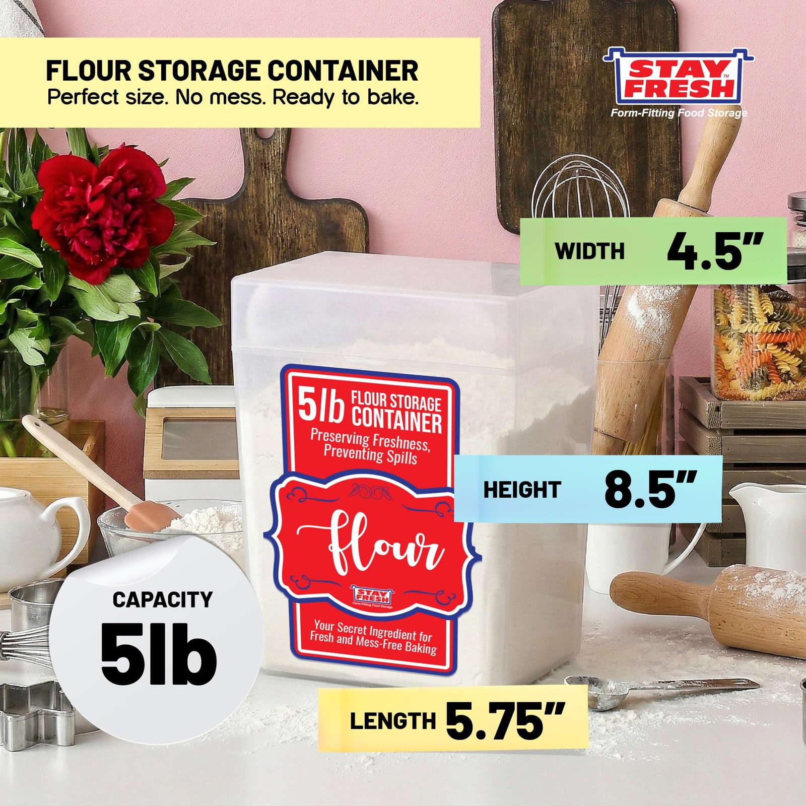 Stay Fresh Clear Storage Container - BPA Free Plastic Canister for Kitchen gallery